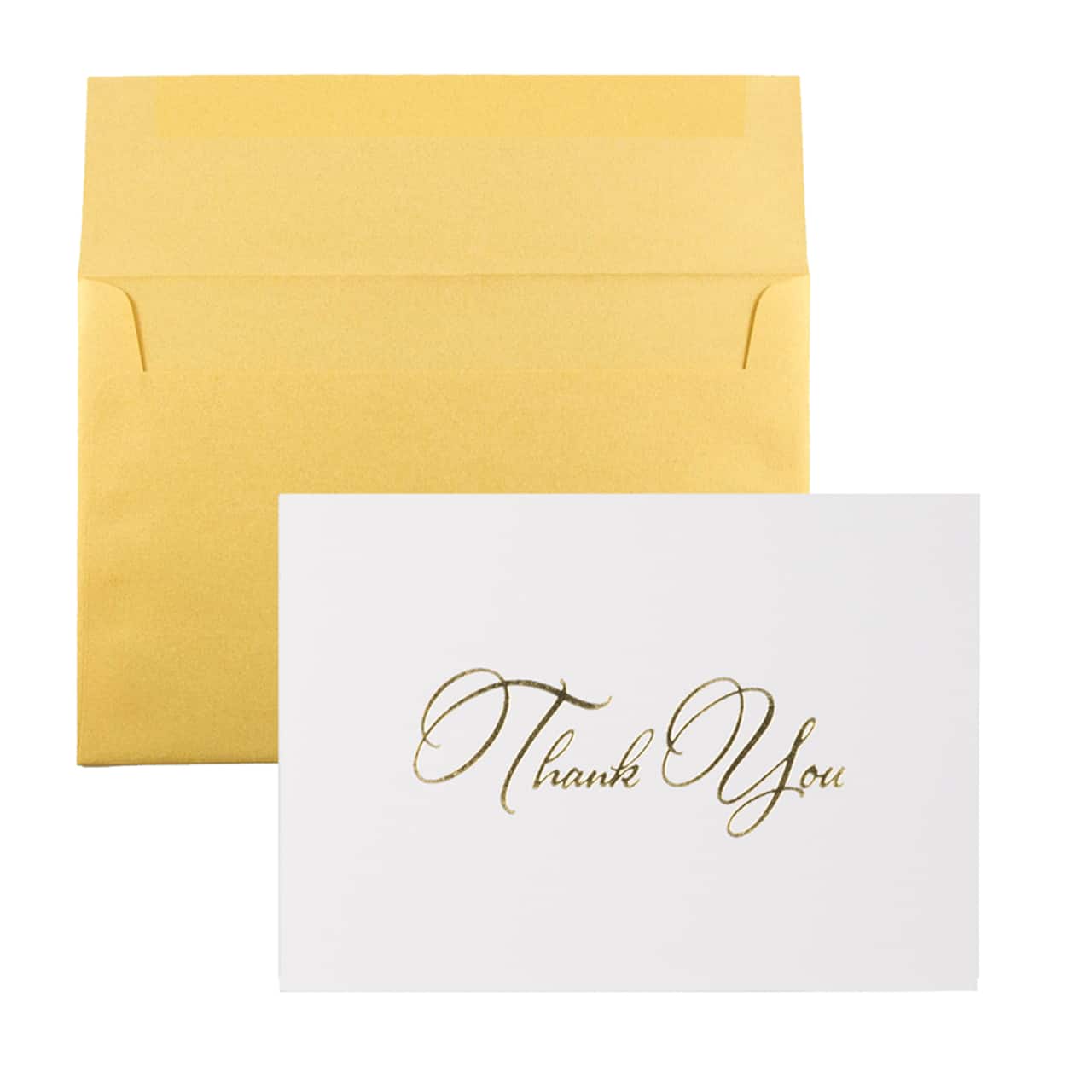 JAM Paper Thank You Card Set with Gold Script, 25ct.